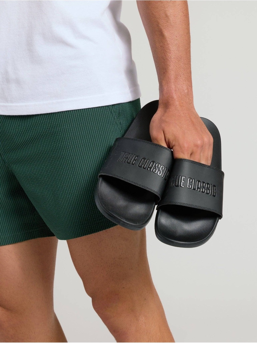 Men's True Classic Black Slide Sandals (NIB)